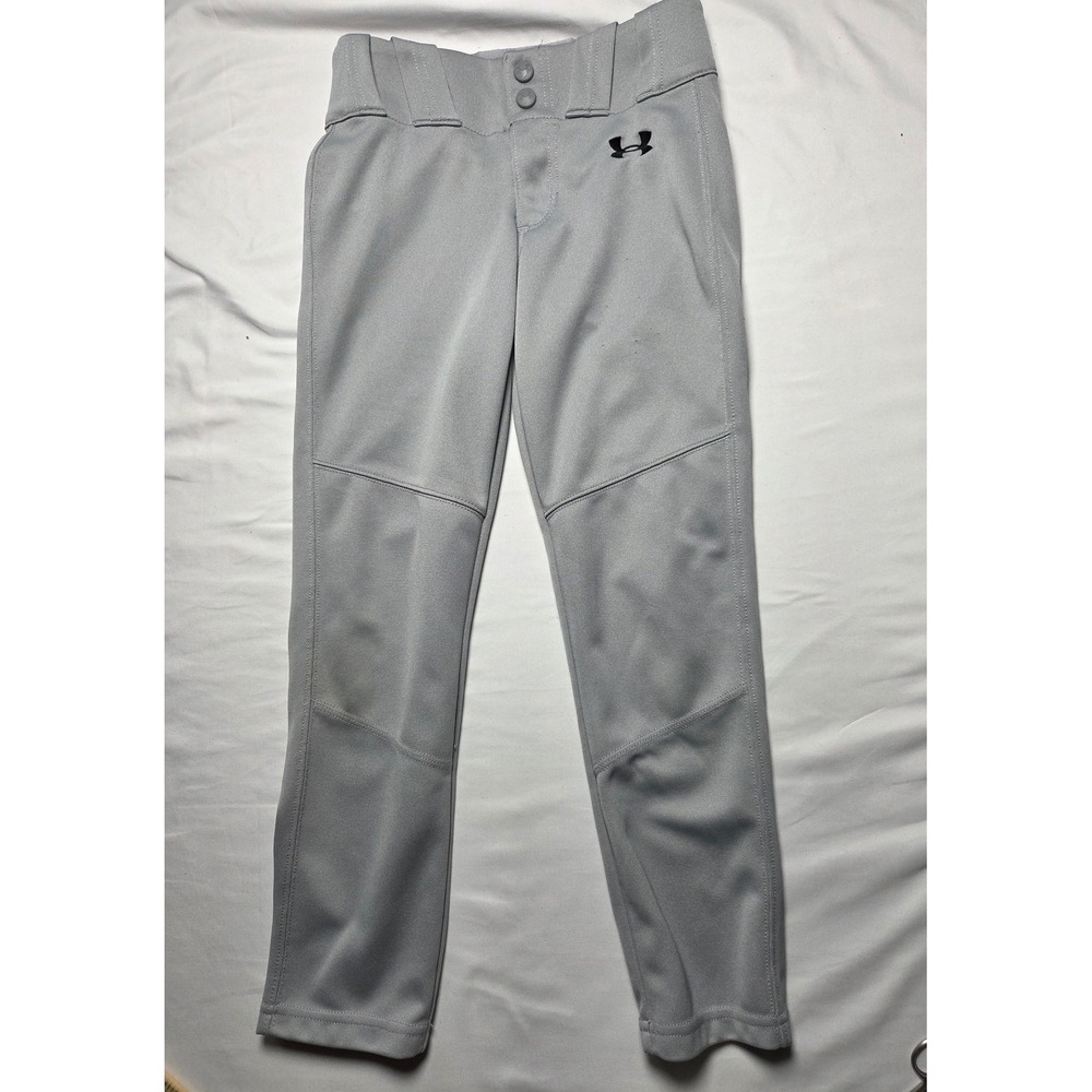 Under Armour Youth YXS Gray Baseball Pants Loose Fit Athletic Sportswear 0076